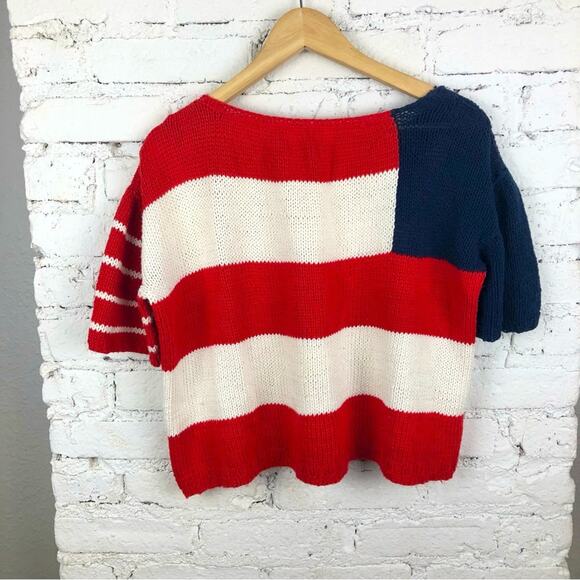 Vintage Hand Knitted American Flag Sweater - Picture 3 of 4